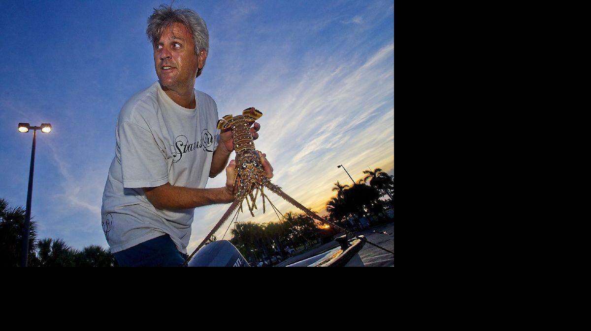 Tony Barrado headed out at 2 a.m. with his friend and was back at the Dinner Key boat ramp by 7 a.m. with lobsters to start the two-day mini-season.