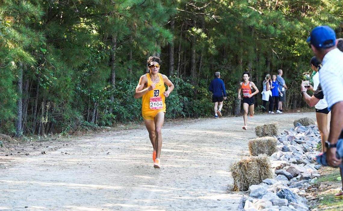 Belen junior Marcelo Mantecon won the Race of Champions for the second consecutive year at the Great American Cross-Country Festival in Cary, North Carolina.
