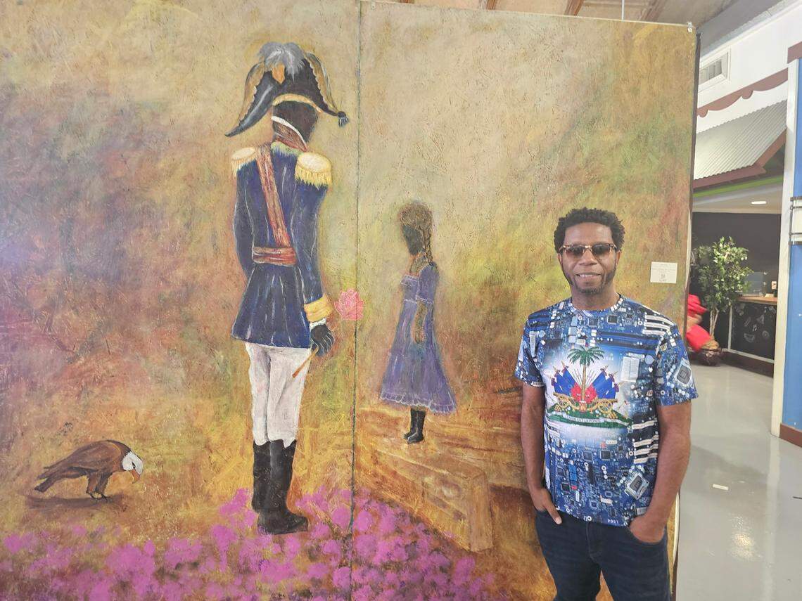 Zeek Mathias is among the artists exhibiting at the Caribbean Marketplace in Little Haiti in celebration of Haitian Flag Day, May 18, 2024.