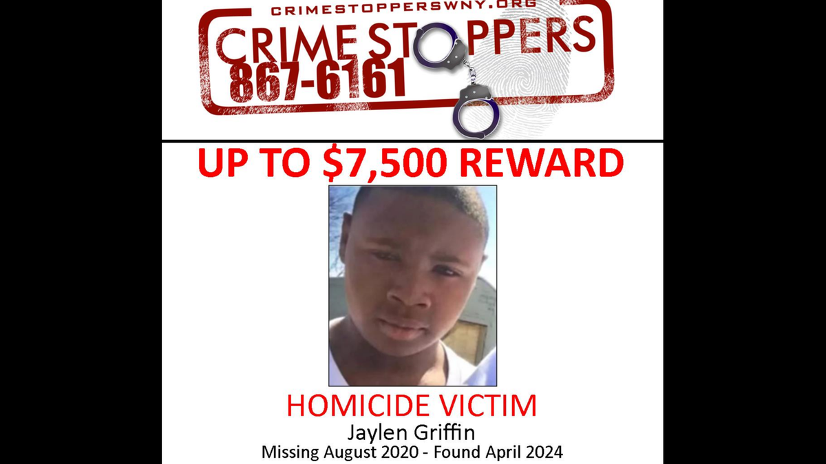 The body of 12-year-old Jaylen Griffin was found in Buffalo, New York, on April 12, police say. 