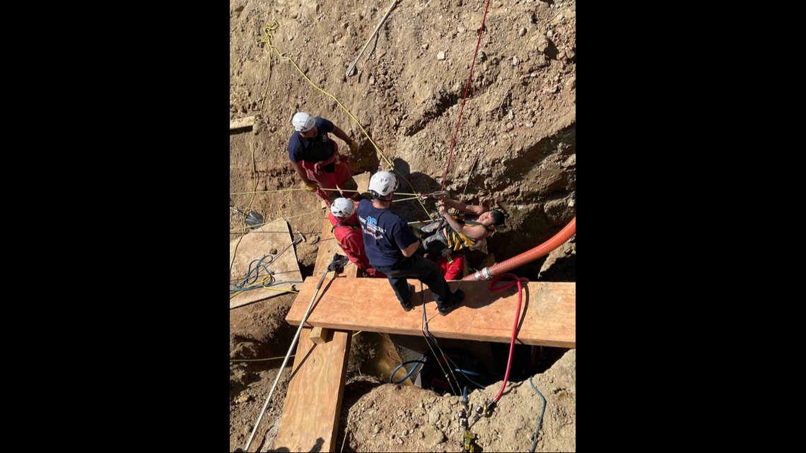 He was conscious and alert during the entire rescue, officials say.