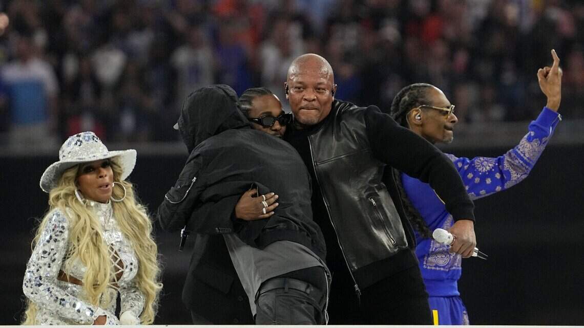 West coast rap takes center stage at Super Bowl halftime show in Inglewood