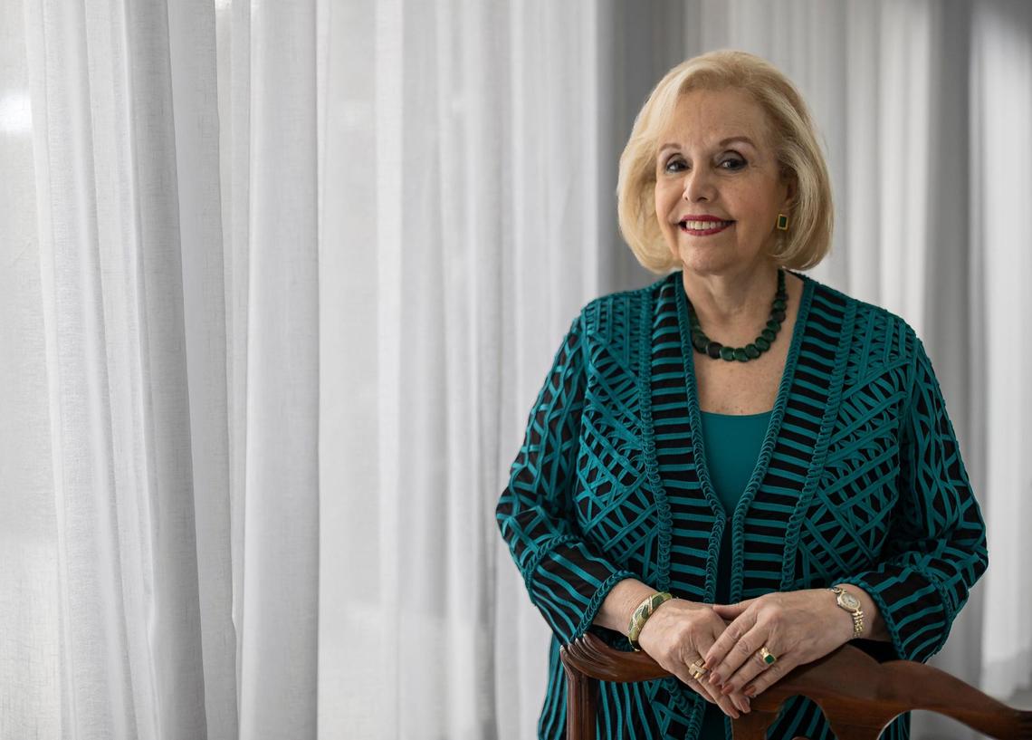 Aida Levitan, chair of U.S. Century Bank in Miami and president of the Levitan Group, is photographed at her home on Friday, Dec. 9, 2022, in Pinecrest, Fla. Levitan was chosen by Forbes magazine as one of the most accomplished females over age 50.