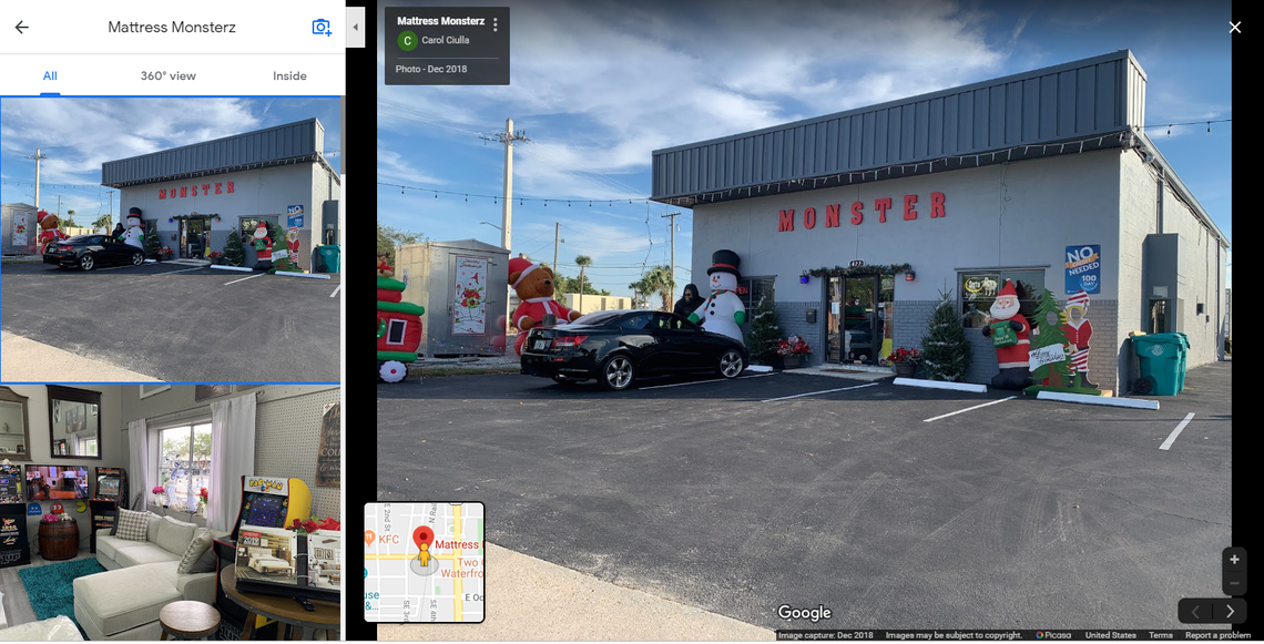 This isn’t the first year the mattress store decorates for a holiday with Bigfoot. A photo of the store taken in December 2018 and uploaded to Google Maps shows the 8-foot, 300 pound statue standing next to Frosty the Snowman.