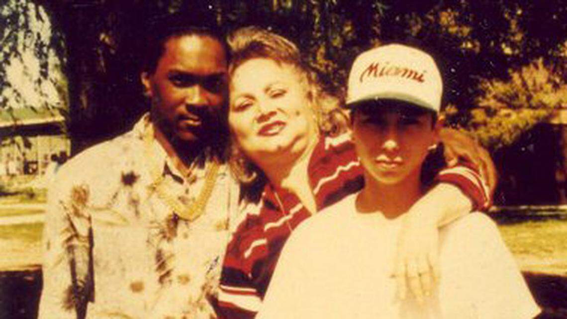 Griselda Blanco pictured with her ex-lover Charles Cosby and her son Michael Corleone. 