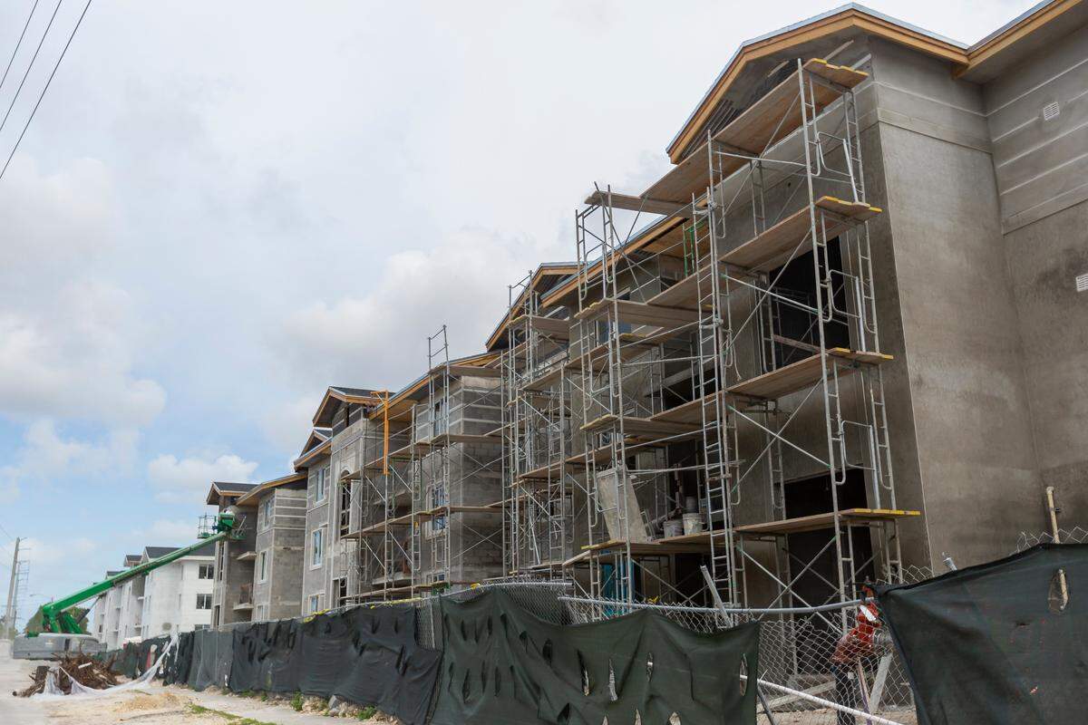 Construction continues on phase two of the Liberty Square renovation project on NW 14th Avenue between 65th and 67th Streets. The project combines affordable, workforce and market-rate housing.