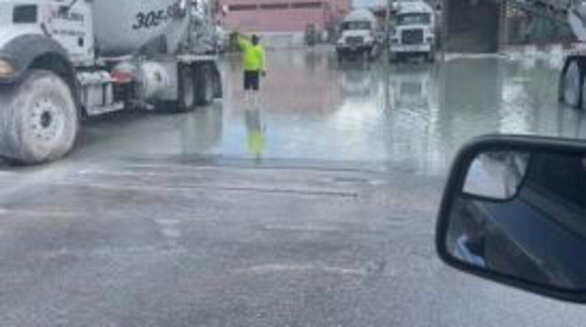 The Town of Medley submitted photos with its lawsuit against Polimix that officials say show contaminated water on or about the cement plant’s property.