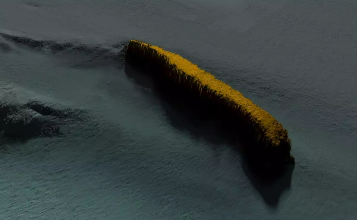 Researchers created a grid model of the SS Hartdale’s remains.