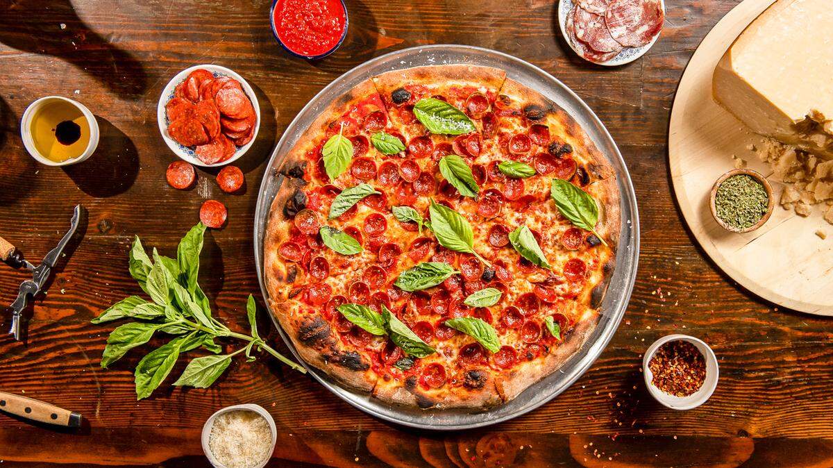 Pepperoni and hot honey pizza at the new Eleventh Street Pizza, which replaces Fooq’s in downtown Miami