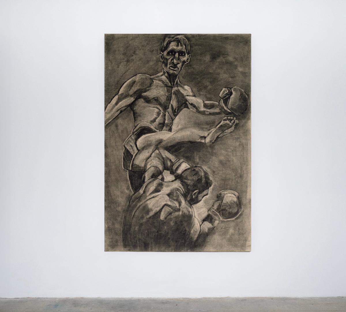 “Mick and Paul” by artist Rocco Ritchie at his show “Pack a Punch” in Miami’s Design District.