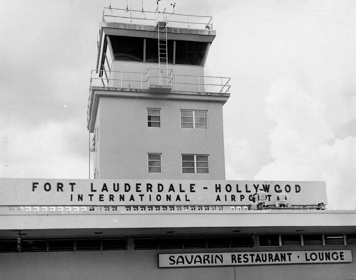 An airport tower in Fort Lauderdale in 1978.