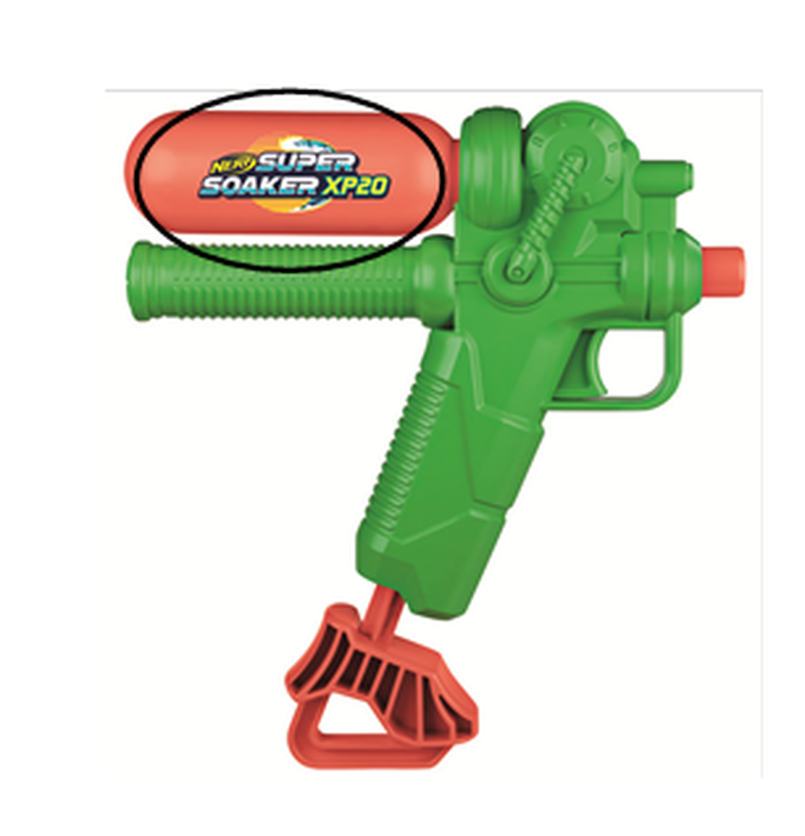The Hasbro Nerf Super Soaker XP 20. The circle is around the label that’s the reason for the recall.