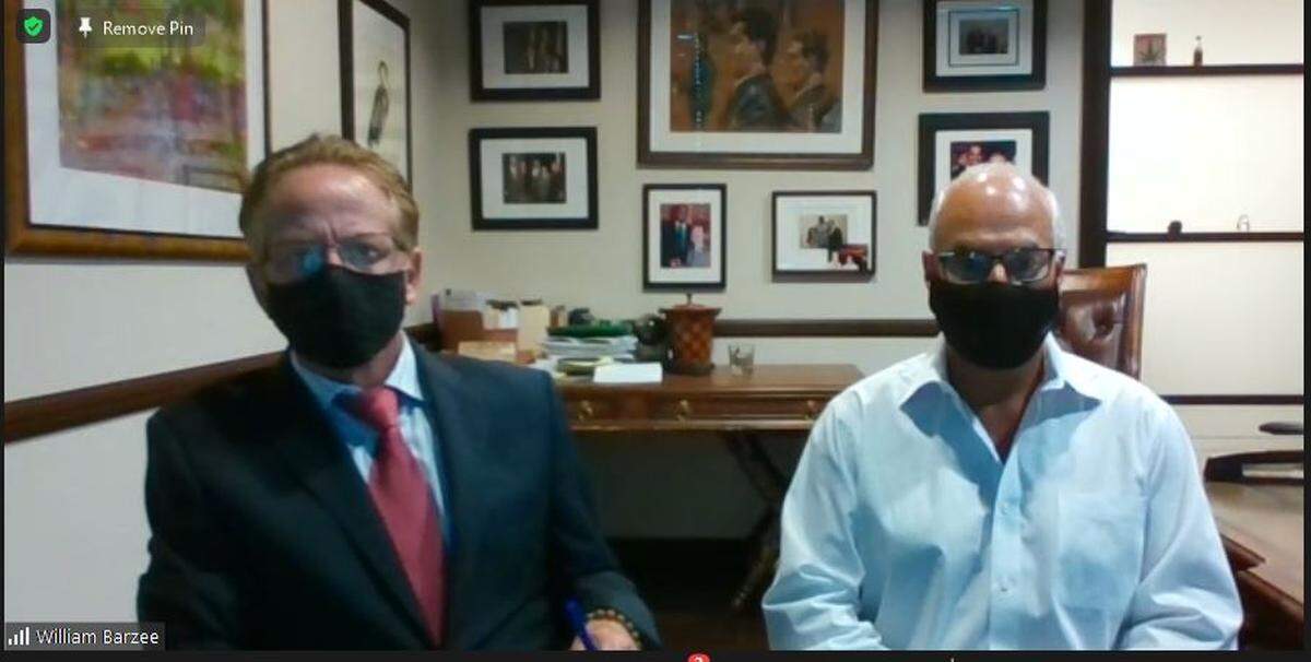 Alexis Rodriguez, the no-party candidate involved in an alleged vote-siphoning scheme in Miami, entered into a plea agreement Monday alongside his attorney, William Barzee, left.