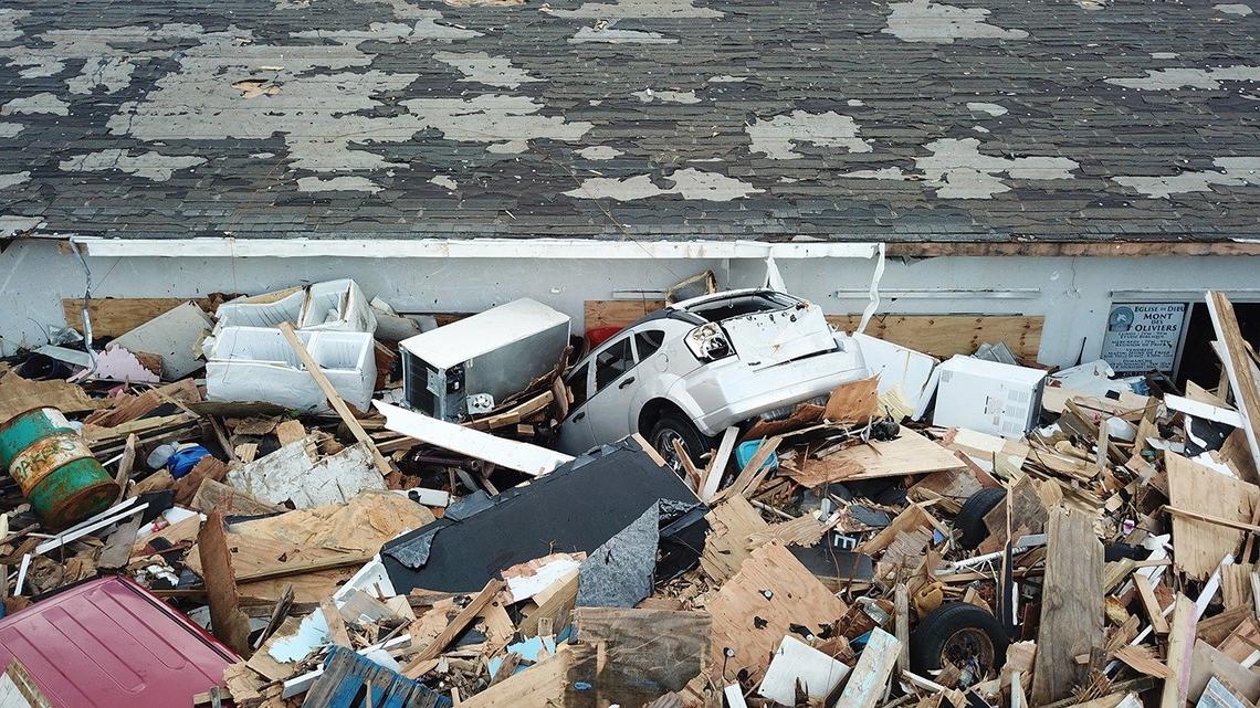 Destruction from Hurricane Dorian in an area called “The Mudd” at Marsh Harbour in Great Abaco Island, Bahamas, on Thursday, Sept. 5, 2019.