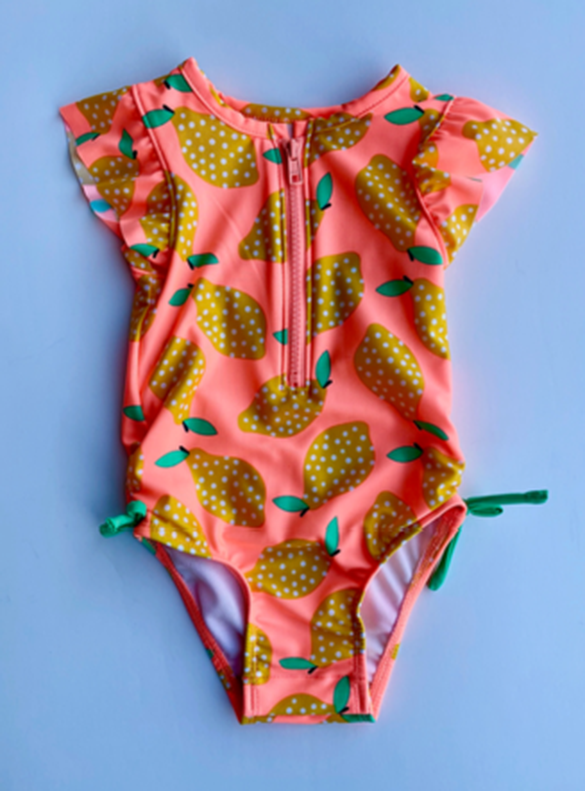 Cat Jack Moxie Peach Lemon One Piece Rashguard Swimsuit