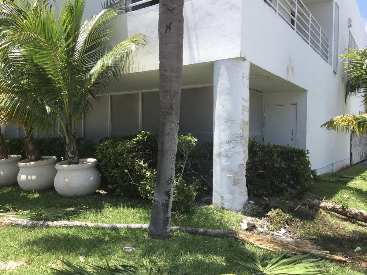 A dump truck hit Gloria and Emilio Estefan’s South Miami studio Monday morning. The extent of the damage inside was not immediately clear.