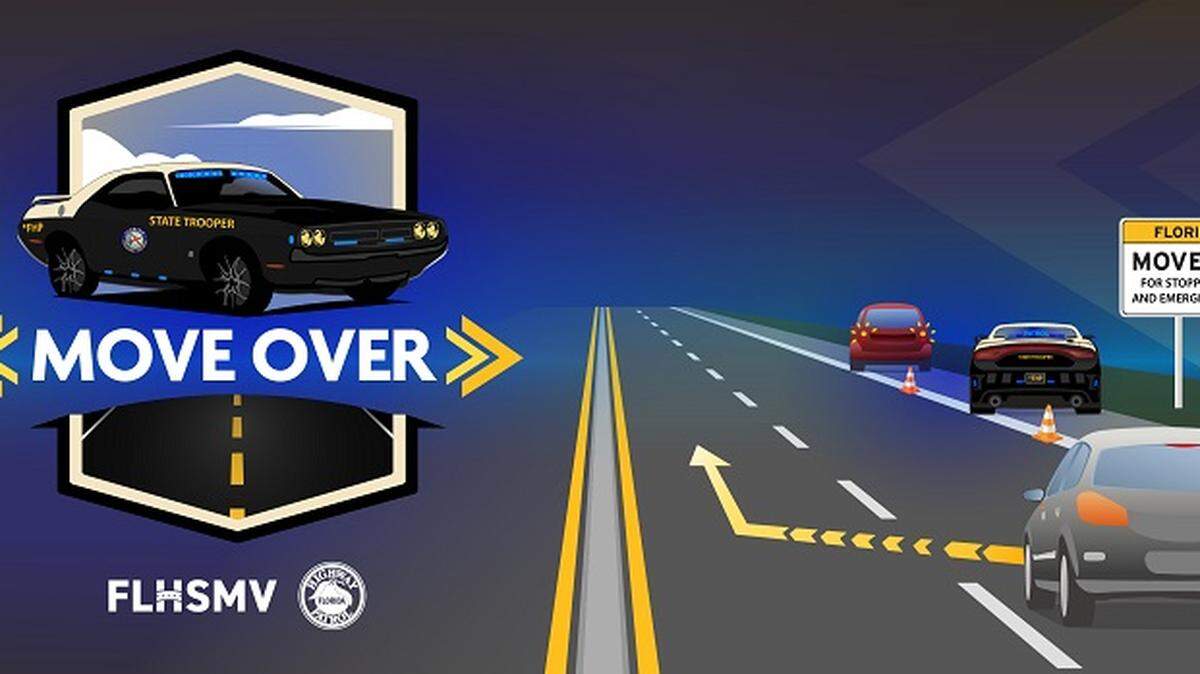 Florida’s Move Over Law requires drivers to change lanes or slow down for stopped emergency vehicles. .