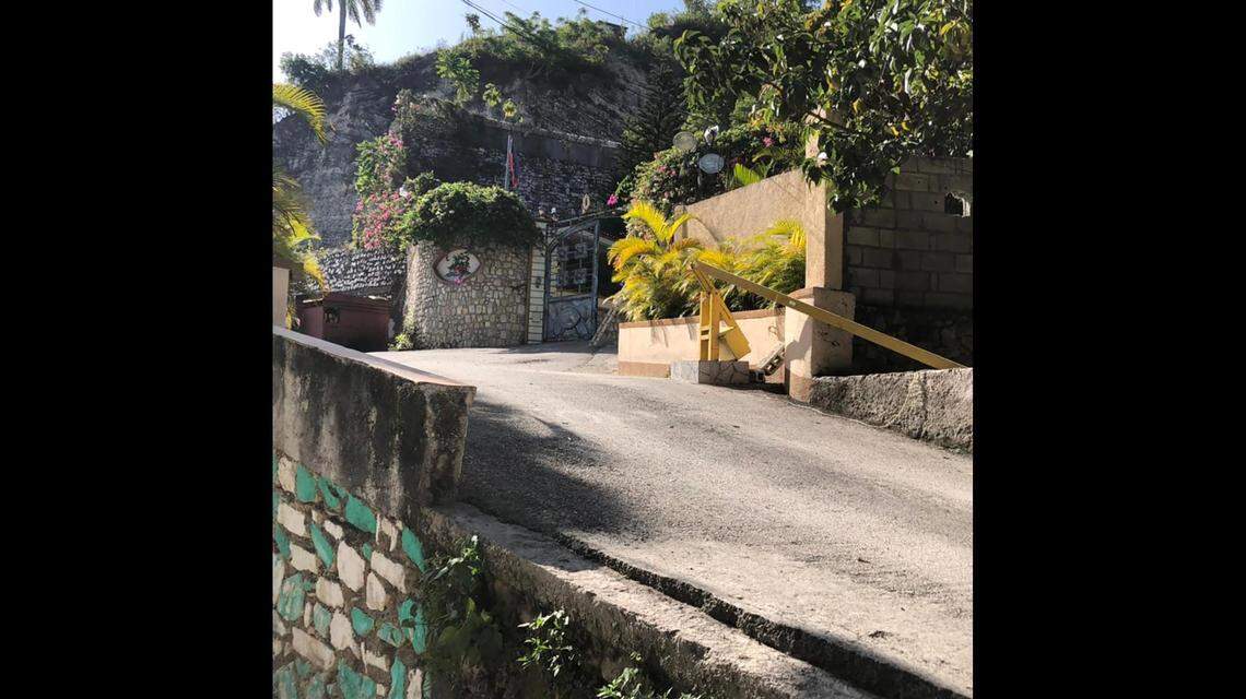 The scene outside residence of President Jovenel Moïse, who was assassinated on Wednesday, July 7, 2021.