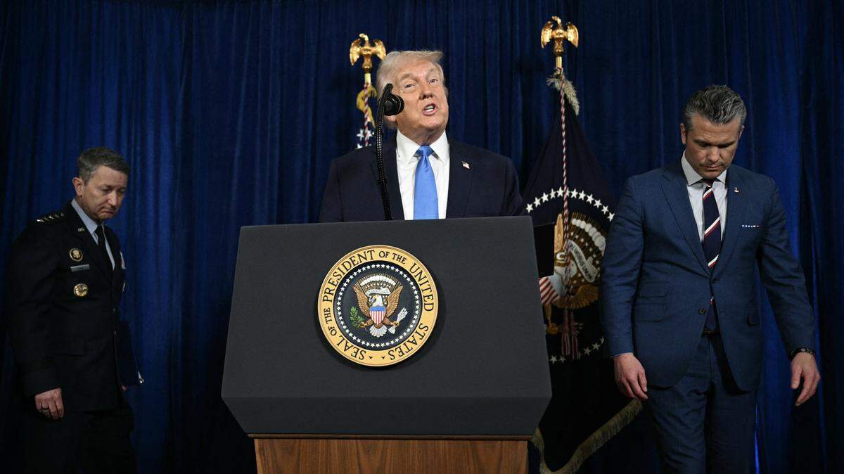 President Donald Trump speaks to the press following military actions in Venezuela, at his Mar-a-Lago residence in Palm Beach on Jan. 3, 2025.
