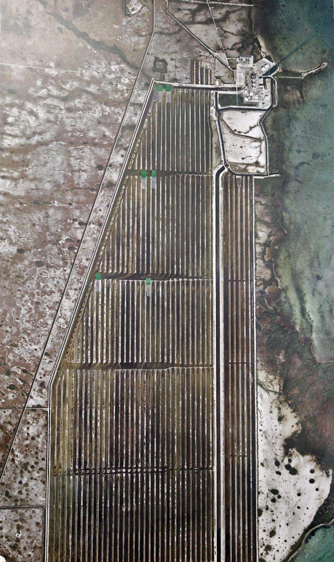 An undated aerial view of the Turkey Point cooling canals. Photo courtesy Florida Power & Light