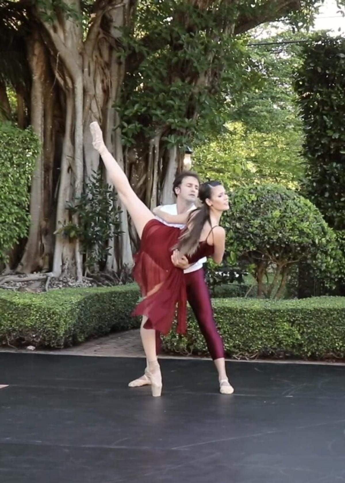 Harmonizing with nature, each pose is part of a pact between dancers true to their hearts in Dimensions Dance Theatre of Miami’s “Vow.” Pictured, dancers Mayrel Martinez and Maikel Hernandez.