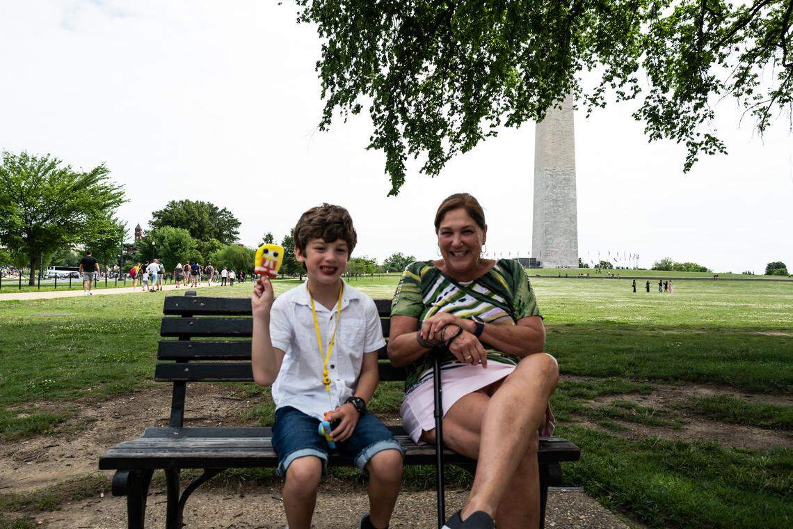 Elena Blasser and her grandson John on a trip to Washington, D.C., the week before the condo collapse.