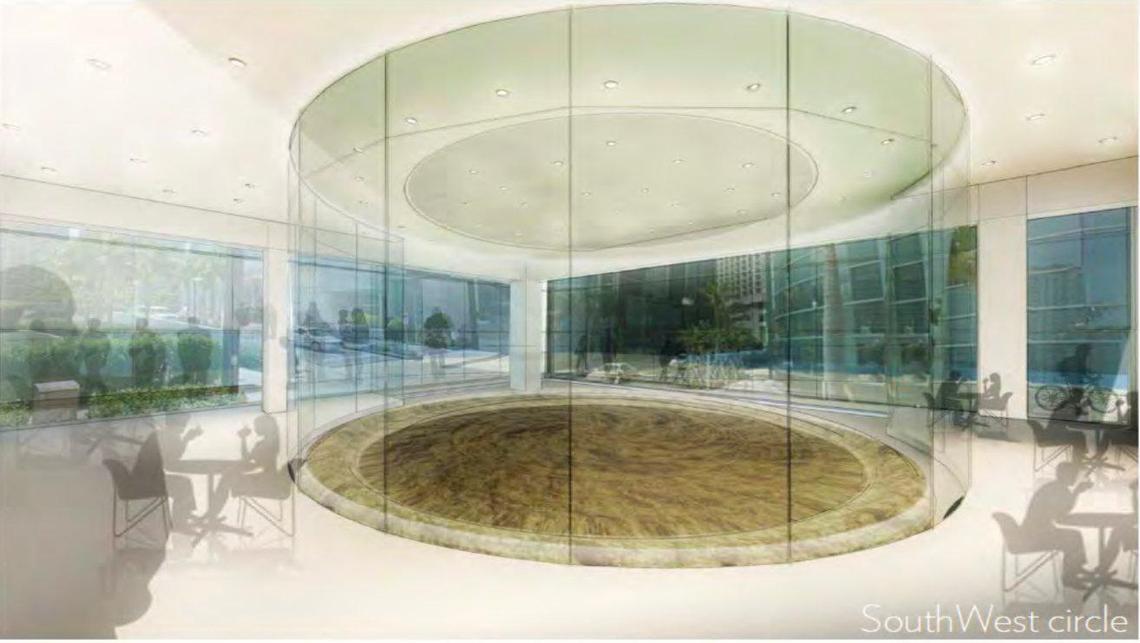 Artist rendering of the preservation and display of the Southwest Circle at Met Square in downtown Miami.
