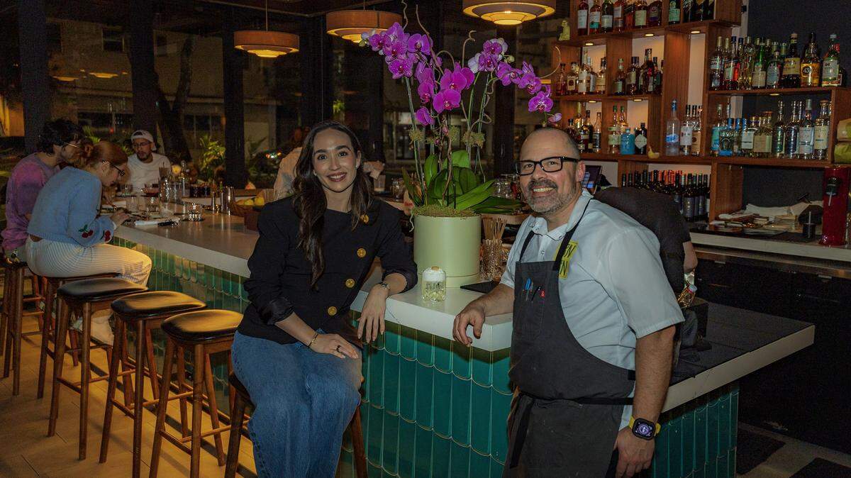 Sachi Statz, and Victor Santos, chefs, partners, owners, posed at the bar of the recently opened Tin Tin, Cuban Cuisine Restaurant in Little Havana, they are both are veterans of Tinta y Cafe in Coral Gables and Miami Shores, on Friday January 09, 2026.