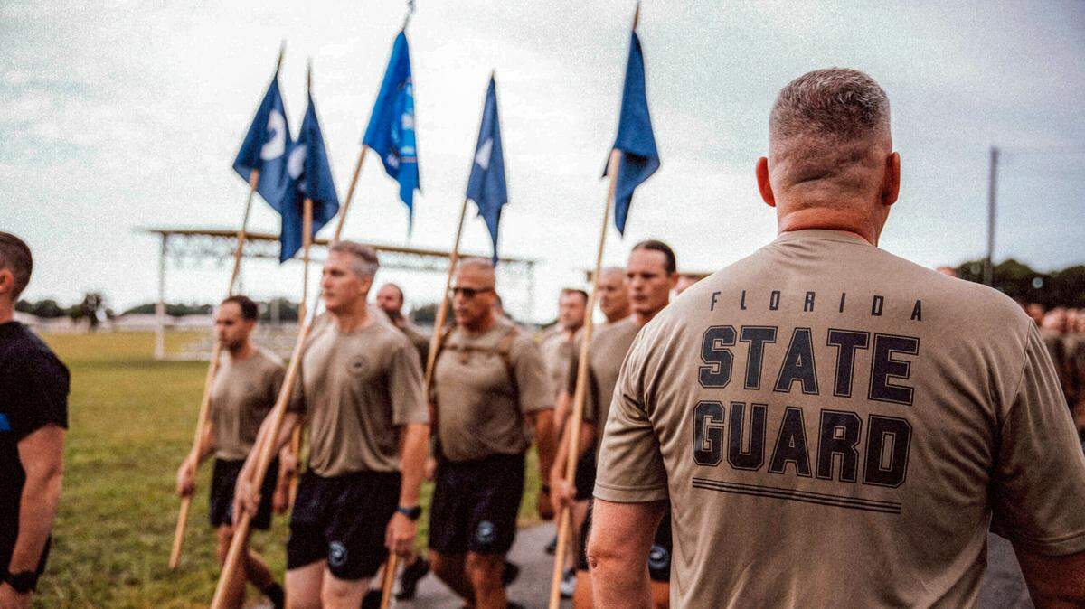 Florida State Guard members are seen in this image from the website of Florida Gov. Ron DeSantis.