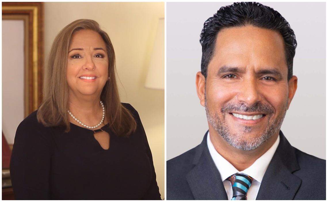 Marie Murray Martin, left, and Rodney Velez.