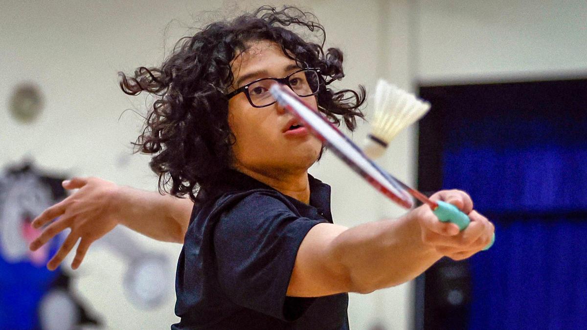 Hialeah Gardens High’s Joshua Peralta won the Greater Miami Athletic Conference badminton boys’ singles championship at Braddock High School in Miami, Florida on Wednesday, April 23, 2025.