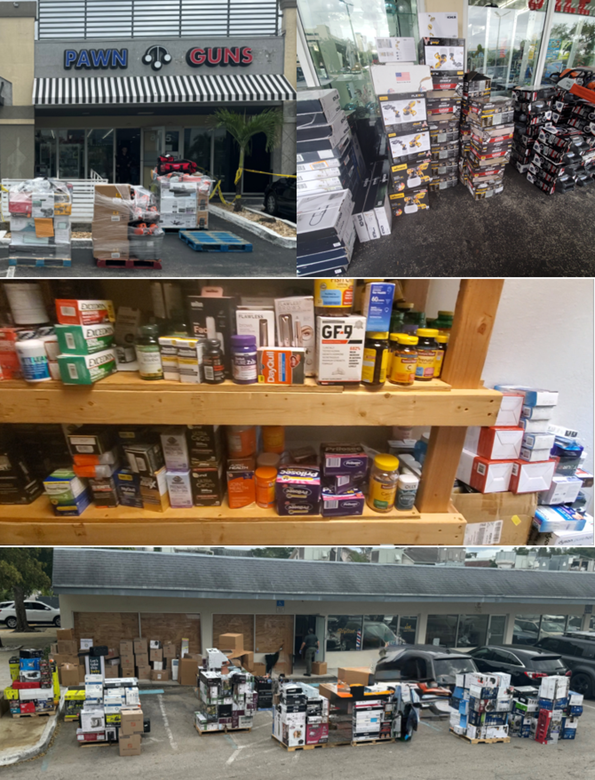 Stolen merchandise at U.S. Pawn in Broward County, according to BSO