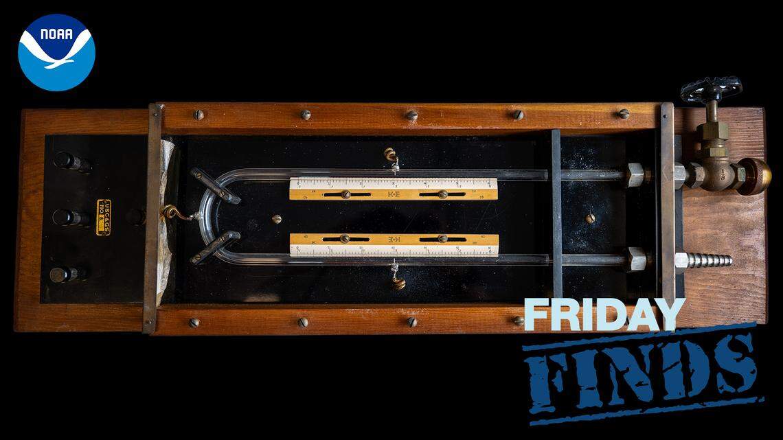 NOAA historians are asking the public for help identifying this strange device found in its archives. It may be a tsunami detector and alarm, historians say. 