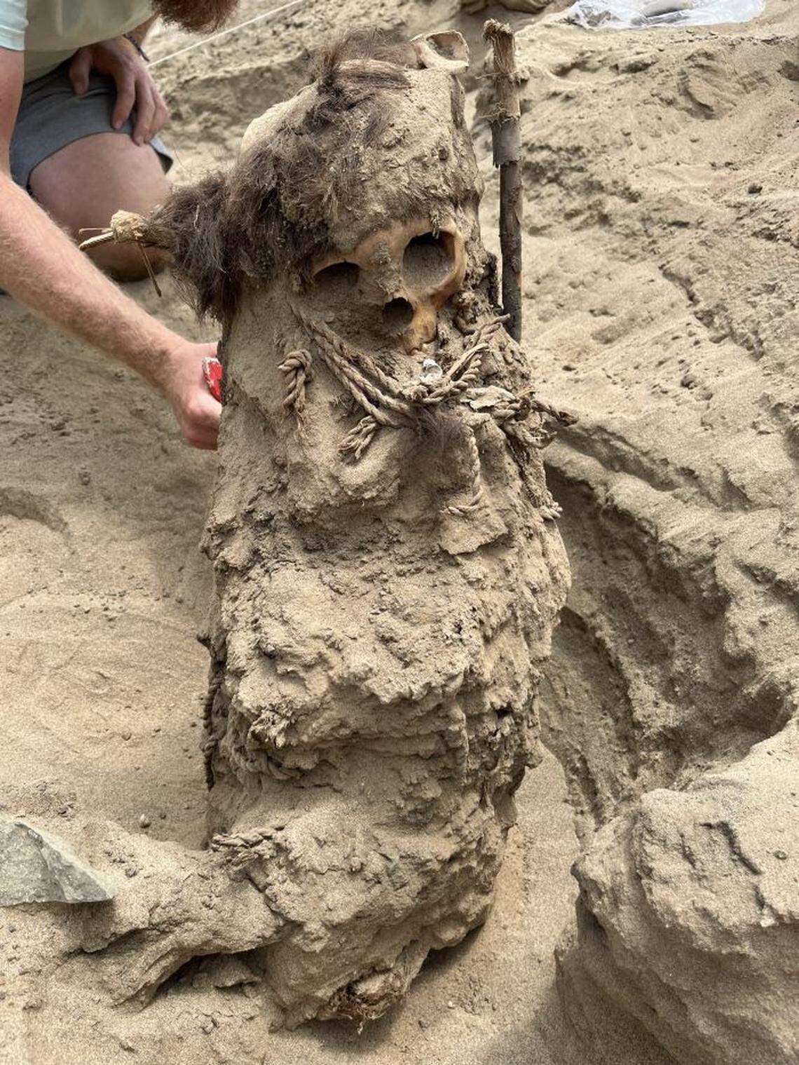 Archaeologists estimate that the bundles date to approximately 900 years ago.