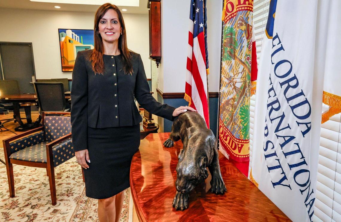 Former Florida Lieutenant Governor Jeanette Nuñez speaks about her role as interim president of Florida International University at the president’s office in the Primera Casa building at FIU’s main campus on Tuesday, February 25, 2025.