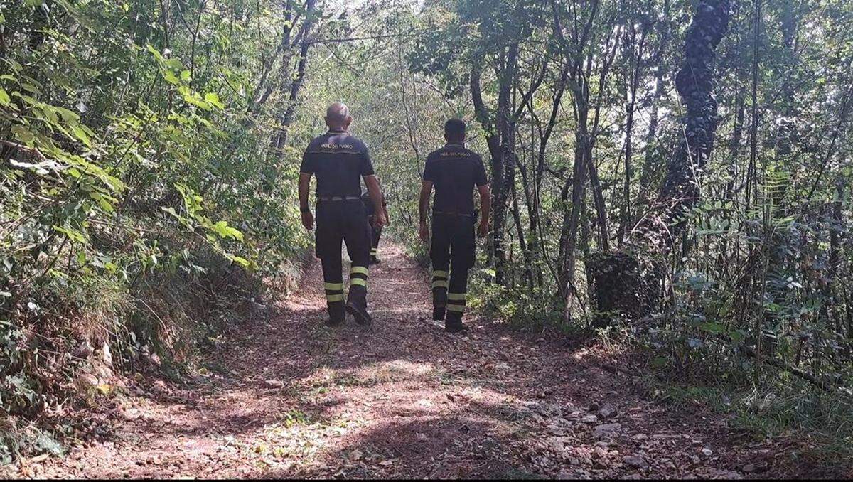 Italian firefighters comb the heavily wooded area in the province of Vicenza in northern Italy on Wednesday and Thursday, Aug. 21-22, 2024. They, along with Investigators from Spain, Italy and the FBI, were searching for the body of Ana Knezevich Henao, the Fort Lauderdale woman who was reported missing in early February in Spain. Her body has not been found.