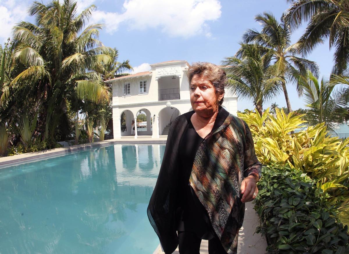 Deirdre Marie Capone, the niece of Al Capone, visits her uncle’s final residence when it was listed in 2015. She told the Miami Herald that she learned to swim in the house’s 60,000-gallon pool. The two-story main house and guest house have nine bedrooms, six bathrooms and two half bathrooms.