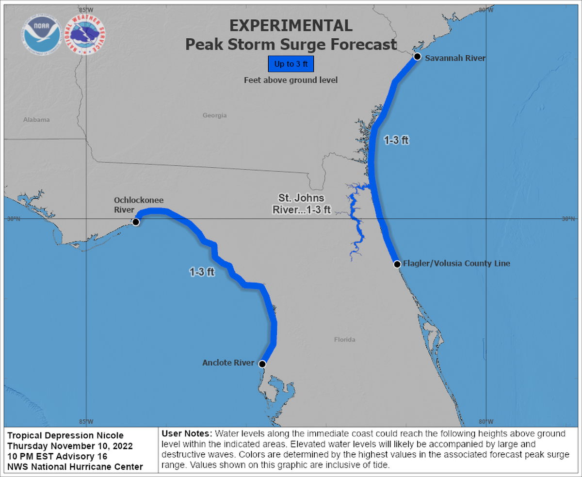 Some parts of Florida have a risk of storm surge.