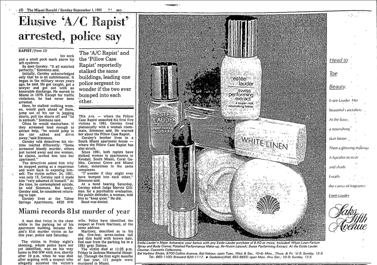 Miami Herald newspaper published Sept. 1, 1985.