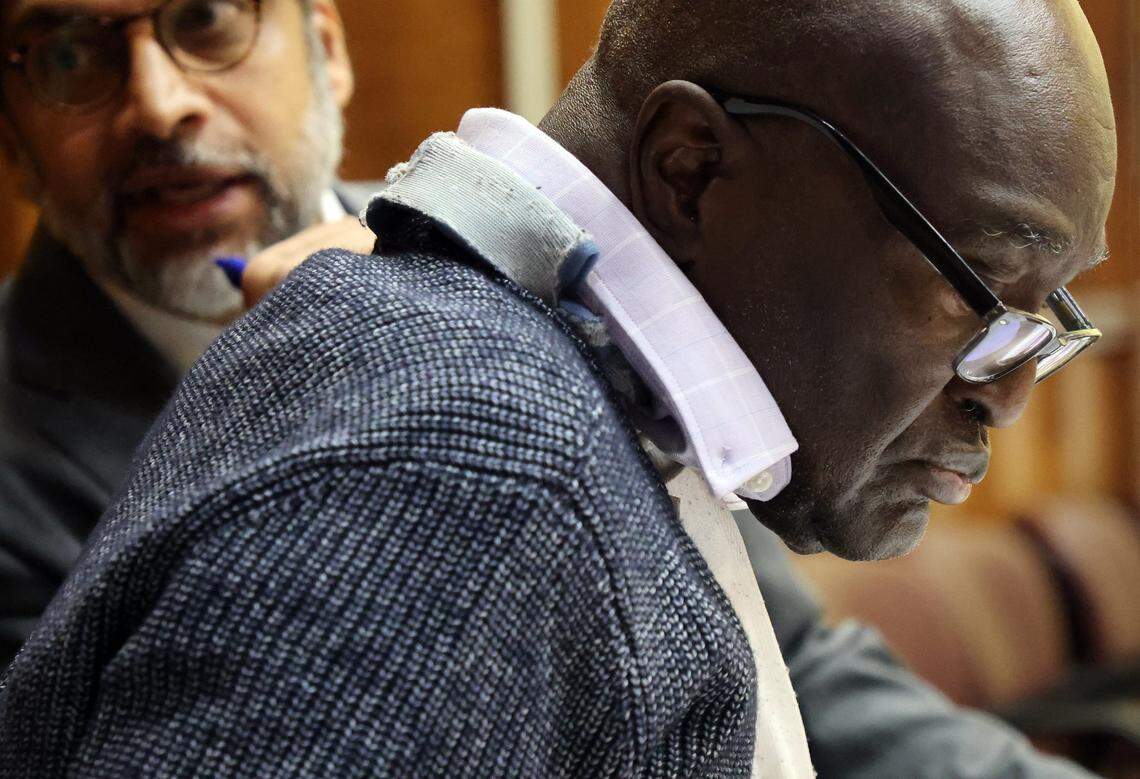 Harrel Braddy, convicted of leaving a 5-year-old girl in the Everglades back in 1998, appears in court with his attorneys during jury selection on Monday, Jan 5, 2026, in Miami, Florida, in his death penalty resentencing case. The girl was mauled to death by alligators.