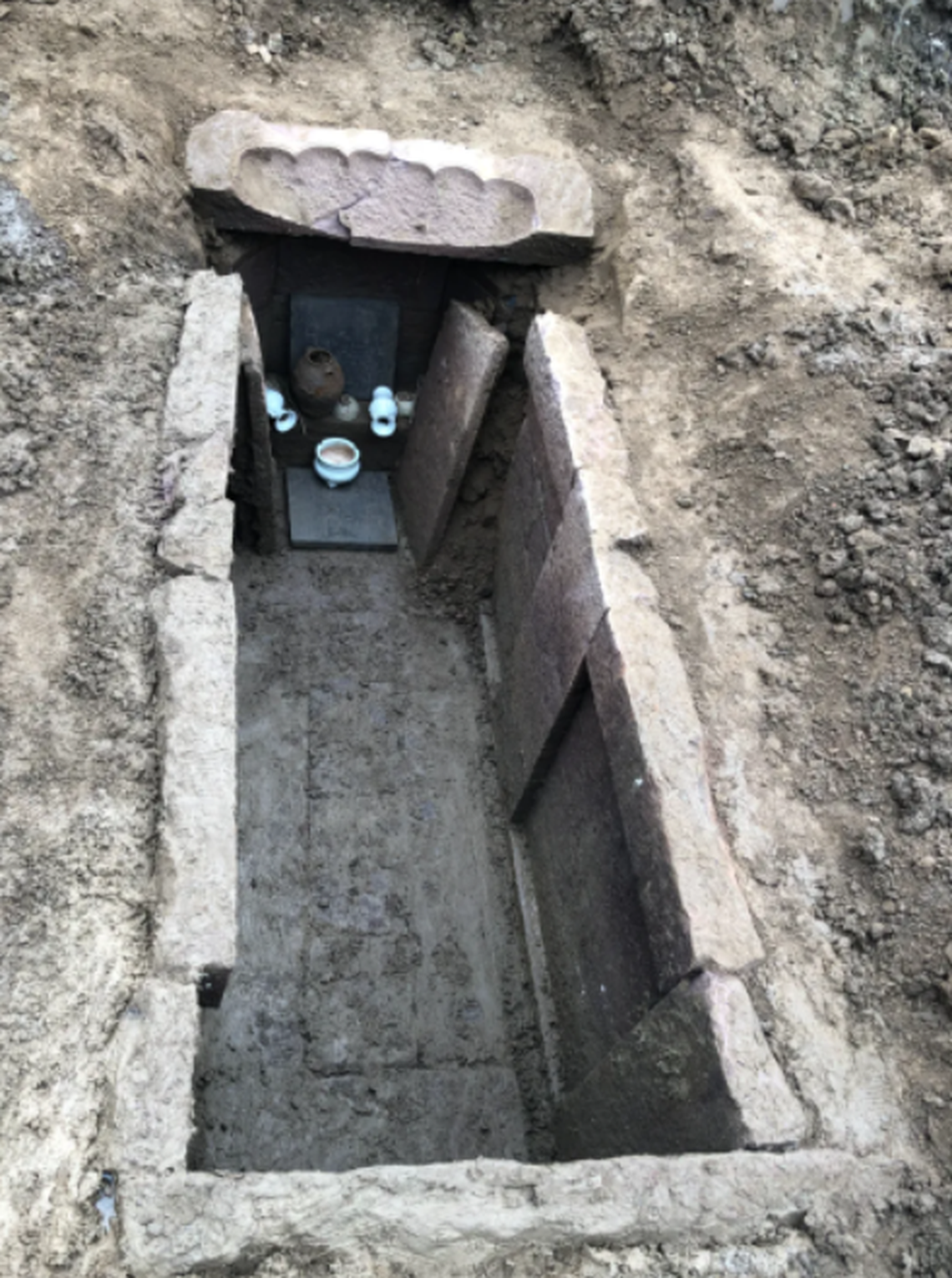 The tomb was discovered during construction for an educational area outside a south-central China town.