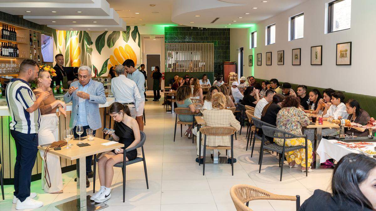 The interior of El Ñaño Ecuadorian restaurant in Coral Gables.