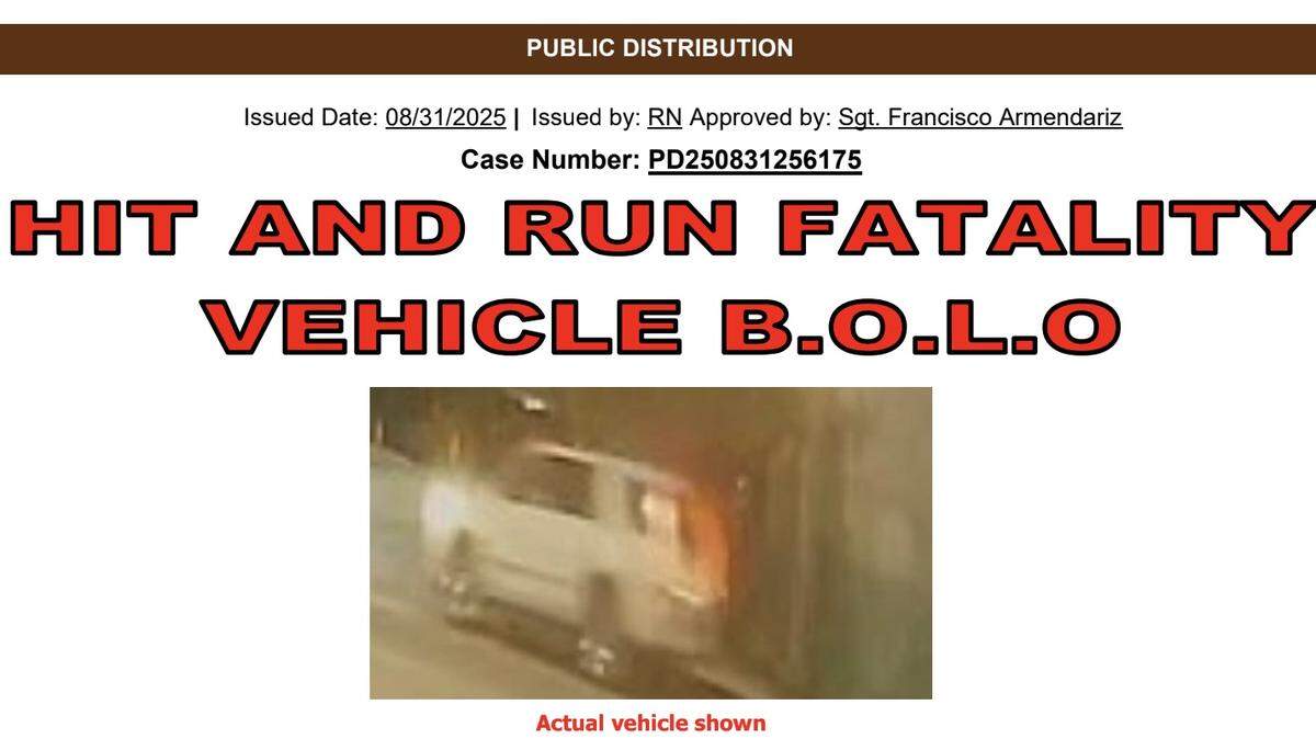 Investigators are asking for help in identifying this vehicle, which was involved in a hit-and-run crash that killed a woman on Sunday, Aug. 31.