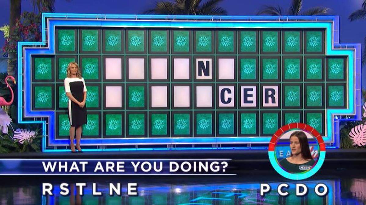 The bonus round puzzle that Leewood K-8 Center teacher Jessie Rebhan filled in to the shock of several viewers and Wheel of Fortune host Pat Sajak