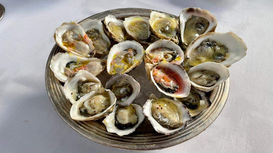 Kusshi and beausoleil oysters at Sunny’s Steakhouse