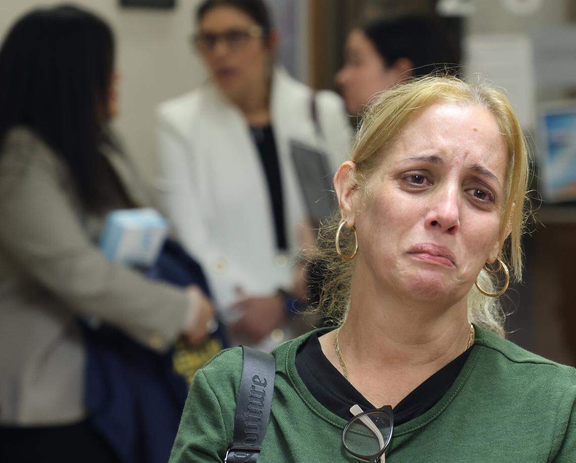 Outside the courtroom, Franklyn Pineyro's widow Aymara LaGuardia says she got justice for Pineyro after the sentencing of Osmel Lugo-Gutierrez on Wednesday, January 14, 2026, in Miami, Florida.   Lugo-Gutierrez was convicted of manslaughter and sentenced to 20 years for killing Pineyro inside a Coral Gables Publix.