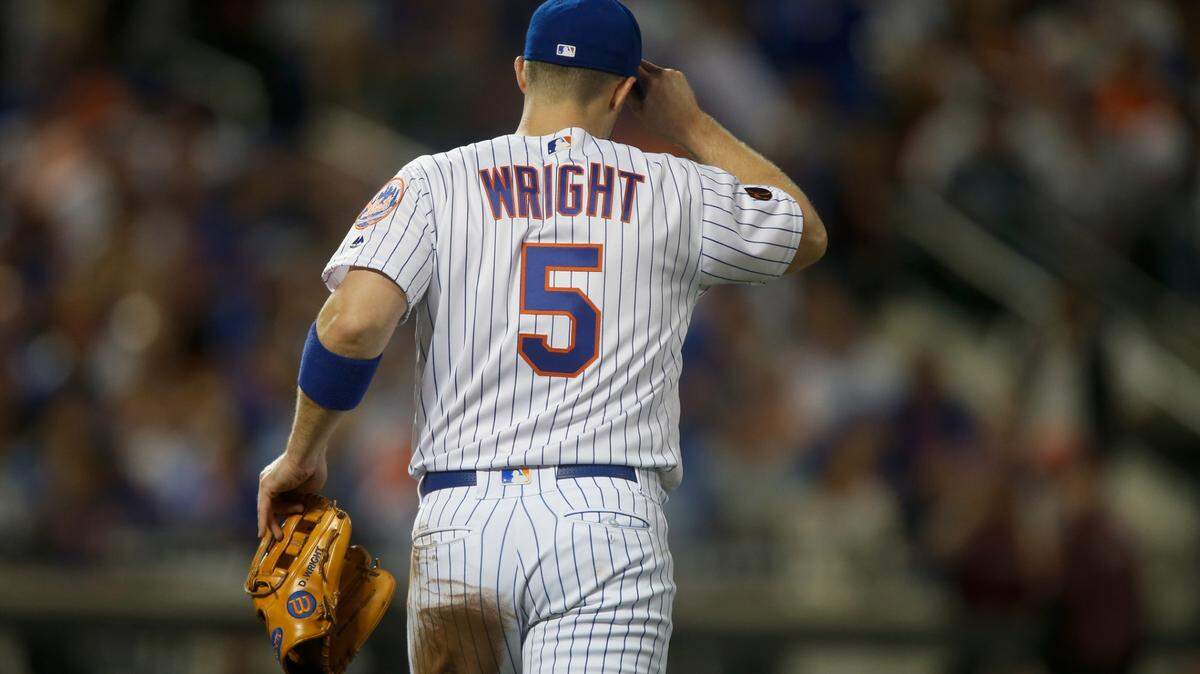 NEW YORK, NY - SEPTEMBER 29:  David Wright #5 of the New York Mets takes the field for the second inning against the Miami Marlins at Citi Field on September 29, 2018 in the Flushing neighborhood of the Queens borough of New York City.  (Photo by Jim McIsaac/Getty Images)