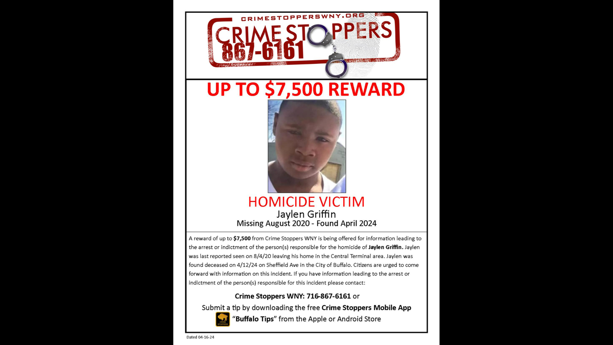 The latest Crime Stoppers WNY flyer issued for Jaylen.