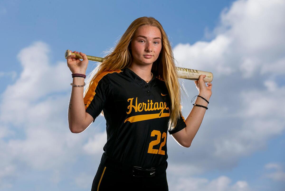 Broward Softball Player of the Year Emily Legette, from American Heritage, is photographed at Brian Piccolo Park in Cooper City, Florida on Friday, May 27, 2022.