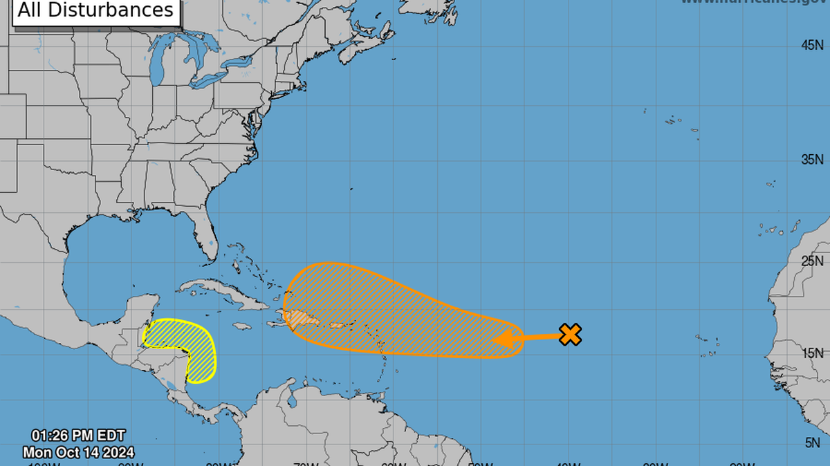 Forecasters are watching two potential systems, one in the Atlantic and one in the Caribbean.